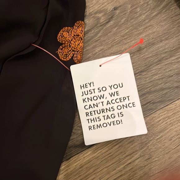 ASOS Design Petite long sleeve dress. Black w/ floral, front tie details - Picture 10 of 10